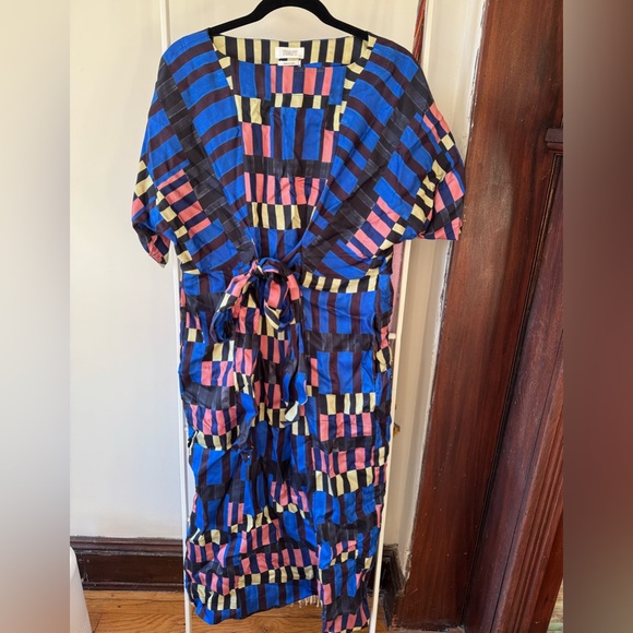 NWT TOAST Isobel Harvey Tie Waist Check Print Dress - Picture 4 of 6